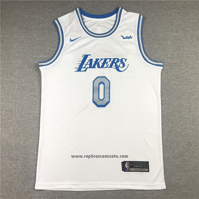 Camiseta Los Angeles Lakers Russell Westbrook #0 Ciudad 2020-21 Blanco